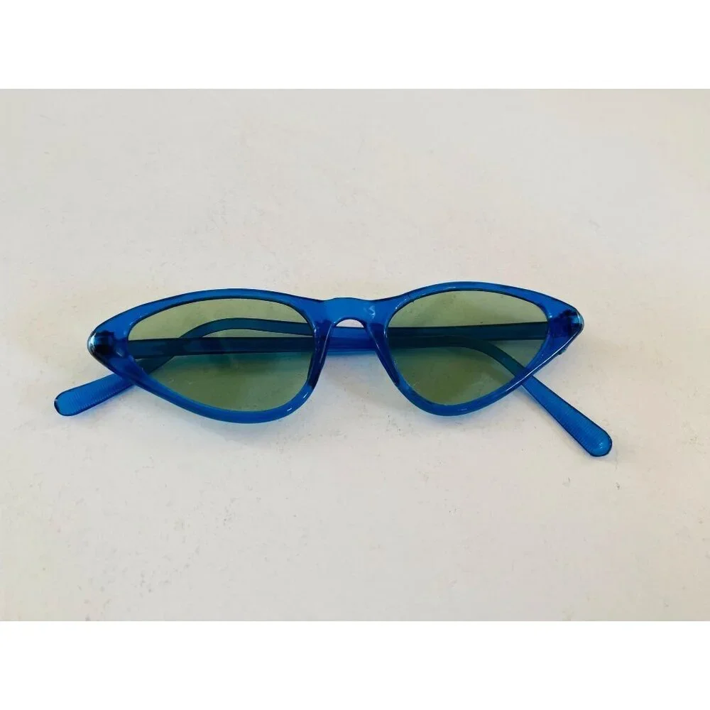Vintage Cat Eye Sunglasses, Protex Deadstock 1950s/1960s Sunglasses, Blue Framed